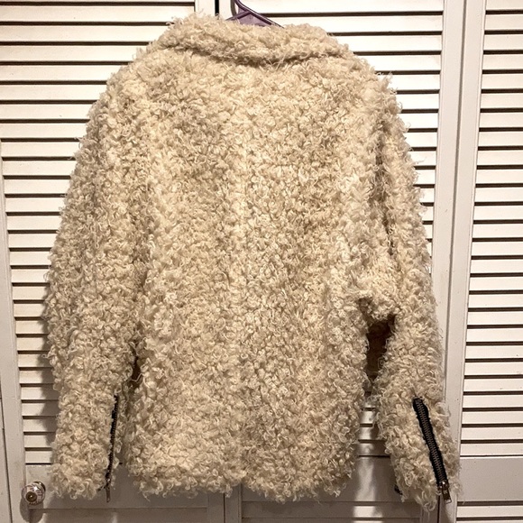 UNIF SHAGGY CREAM MOTO JACKET - Picture 7 of 13